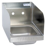 BK RESOURCES Space Saver Hand Sink Stainless Steel Side Splashes 2 Holes 9"x9"x5" BKHS-W-SS-SS